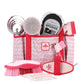9PCS Horse Grooming Kit Curry Comb Sweat Scraper Horse Bathing Supplies Grooming Tools with Storage Bag Pink Garnet