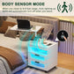 HNEBC Nightstand Set of 2, LED Nightstand with Wireless Charging Station/USB Ports,Smart Nightstand Has Adjustable Rotary Workstation with 2 Drawers,Modern Bedside Table for Bedroom Furniture(White)