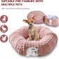 Bubble Cat Tunnel for Indoor Cats, Round Peekaboo Cave Toy with Dangling Balls, Donut Tunnel Bed with Circle Mat for Puppy Kitten Rabbit, Dusty Pink