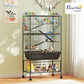 PawHut Hamster Cage with Deep Tray, 5 Tier Rolling Rat Cage with Storage Shelf, Big Exercise Wheel, Tube System, Hut, Platforms, Ramps, Food Dish, Water Bottle, for Syrian, Gerbil, Mouse