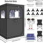 MIXC Full Body Portable Personal Saunas Box for Home, 2 Person Steam Sauna at Home Spa with 2.6L & 1500W, Two-Person with 2 Foldable Chairs, Remote Control, Home Sauna for Gym, Black