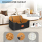 Dog Car Seat for Medium/Large Dogs,Dog Booster Seat for Dog Under 50lbs or 2 Small Dogs, Detachable and Washable Pet Car Seat,Multi-Functional Travel Dog Bed & Dog Sofa(Black/Brown)