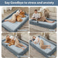 WNPETHOME Human Dog Bed for Adult, Washable Dog Couch with Removable Waterproof Cover, Orthopedic Large Pet Sofa Bed with Bolster Sides for Sleeping