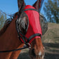 Horse Fly Mask with Ears, UV Protection Mask for Horses, Elasticity Mask with Big Mesh Eye Covers, Snug Fitting Comfortable Breathable Lightweight Rose Red Full Size