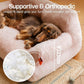 MEWOOFUN Cat Bed for Indoor Cats, Washable Dog Beds for Small Dogs & Cats with Removable Cover, Fluffy Cat Couch with Non-Slip Bottom (Pink, 26.0" L X 19.0" W X 13.0" Th)