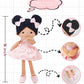 Soft Baby Doll Toys (16''), My First Baby Rag Doll for 1 Year-Old Girl Birthday Gift, Christmas Plush Toys Gift for Toddler Kids Infants-Sweetheart(Double Buns Tanned)