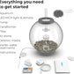biOrb Classic 60 Acrylic 16-Gallon Aquarium with Multi-Color Remote-Controlled LED Lights Modern Tank for Tabletop Display, Silver
