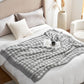 Snuggle Sac Houndstooth Throw Blanket for Couch, Reversible Super Soft Warm Blankets Cozy Knit Fuzzy Plush Lightweight Throws for Sofa, Bed, Camping, Grey,50x60 inches