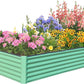 Domi Raised Garden Beds Outdoor, 6x3x1.5Ft Thickening Tall Metal Rectangular Deep Root Box Planter for Vegetables, Flowers, Herbs, and Succulents 1.5" Deep w/ 192 Gallon Capacity - Green
