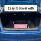 Pink Portable Cat Litter Box, Firm Waterproof Foldable for Travelling for Cats, Including Crinkle Ball, Poop Bags, Foldable Bowl and Scoop, 15.8x15.8x5.9 inches