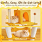 MWPO Cat Tree, 70.1-Inch Tall Cat Tower for Indoor Cats Large Adult, Multi-Level Cat Condo with 5 Scratching Posts, 2 Padded Perches, Hammock, Dangling Toys, Yellow