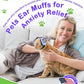 Calming Earmuffs for Cats and Small Dogs - for Anxiety Relief - Noise Canceling for Fireworks, Thunderstorms, Pet Grooming & Force Drying - Dog Ear Muffs Noise Protection (Blue, Medium)