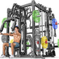 Smith Machine Power Rack Multifunctional Power Cage Deep Squat Rack Cable Crossover System Selectable More Training Attachment for Garage & Home Gym