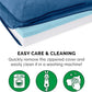 Furhaven Cooling Gel Dog Bed for Large Dogs w/ Removable Bolsters & Washable Cover, For Dogs Up to 95 lbs - Two-Tone Plush Faux Fur & Suede L Shaped Chaise - Marine Blue, Jumbo/XL