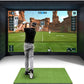 Golf Simulator Enclosure with Impact Display Projection Screen, use with All Golf Launch Simulators and Monitors.