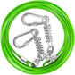 Dog Tie Out Cable 10/15/20/25/30FT Dog Run Cable Rosy Pink/Blue/Purple/Silver/Red/Green/YellowTie Out Cable for Large Dogs Heavy Duty for Outside Hold Large Dogs Up to 250LBS