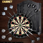 Sisal Dart Board Cabinet Sets, Decorative Dart Boards for Adults [6*Steel Darts] - Wooden Dartboard Cabinet with Integrated Scoreboard for Family Game Rooms