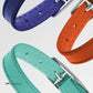 CollarDirect Leather Cat Collar, Cat Safety Collar with Elastic Strap, Kitten Collar for Cat with Bell Black Blue Red Orange Lime Green (Neck Fit 6"-7", Orange)
