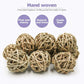 10 Pcs Small Animals Play Balls Rolling Activity Chew Toys Gnawing Treats for Rabbits Guinea Pigs Chinchilla Bunny Natural Balls, Pet Cage Entertainment Accessories(10Pcs)