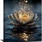 Zen Lotus Canvas Wall Art Mystical Lotus Bloom in Water Aesthetic Pictures Wall Decor Modern Meditation Spiritual Painting Print Framed Artwork Decorations Gifts for Yoga Spa Room Bathroom 12"x16"