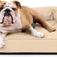 K9 Ballistics Tough Orthopedic Medium Bolster Dog Bed - Washable, Durable and Water Resistant Dog Bed - Made for (M) Medium Dogs, 33"x27", Sandstone