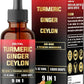 9in1 Liquid Turmeric Curcumin with Ginger, Berberine, Ceylon, Garlic, Black Pepper for Joint Support - 2FL Oz - 60 Servings
