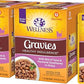 Wellness Healthy Indulgence Gravy Adult Wet Cat Food, Natural, Protein-Rich, Grain Free, 3 Ounce Pouch, 24 Pack, (Tuna & Mackerel)