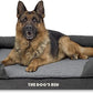 The Dog’s Bed, XL Grey Plush 43.5x34,Solid Memory Foam, Pain Relief: Arthritis, Hip & Elbow Dysplasia, Post Surgery, Lameness, Supportive, Calming, Waterproof Washable Cover, Veterinary Approved