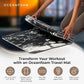 Oceanfoam Travel Workout Mat – 0.3" Thick Folding Exercise Mat for Yoga, Pilates, & Fitness – Non-Slip with Cotton Carrying Strap, Made with Sustainable Algae Foam – 24" x 72" (Black Marbled)
