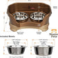 Neater Pet Brands Neater Feeder Deluxe Mess Proof Dog Bowls Elevated for Small Dogs Under 19 lbs, Made in USA, No Spill Raised Dog Food Bowl Stand Feeding Station, Food and Water Bowl Set, Bronze