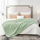 Cozy Bliss Faux Fur Throw Blanket for Couch - Soft Fuzzy Cozy Throw Gift Blankets for Women,Sage Green Boho Blanket for Sofa Bedroom Living Room.50 * 60 Inches