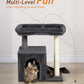 Cat Tree for Large Cat, 22.8” Cat Tower with Scratching Post, 20.9 * 15.7in Perch Bed for Adult Cats, Cat Condo with 2 Caves for Indoor Cats, Dark Gray
