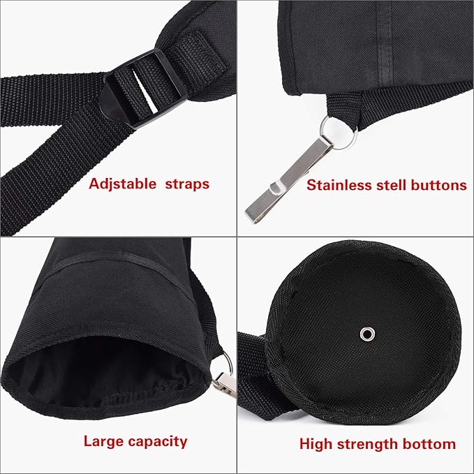 YLS Archery Hip and Back Quiver for Arrows - Black Arrow Quiver for Kids and Adults - Adjustable Arrow Holder with a Padded Strap and Belt Clip - Archery Accessories for Field and Practice