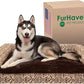Furhaven Orthopedic Dog Bed for Large Dogs w/ Removable Bolsters & Washable Cover, For Dogs Up to 95 lbs - Plush & Southwest Kilim Woven Decor Sofa - Desert Brown, Jumbo/XL