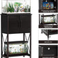 5-10 Gallon Fish Tank Stand, Metal Double Aquarium Stand with Cabinet for Fish Tank Accessories Storage, Heavy Duty 20.5" L* 11.02" W Tabletop, 500LBS Capacity Black PG06YGB
