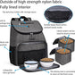 BAGLHER丨Dog Travel Bag, Airline Approved Pet Supplies Backpack, Dog Travel Backpack Accessories Set with 2 Silicone Collapsible Bowls and 2 Food Baskets, Gray