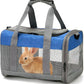 PINVNBY Bunny Carrier for Travel Camping Outdoor, Small Pet Carrier, Guinea Pig Carrier, Breathable Pet Portable Hand Bag for Hamster Bunny Guinea Pig (Blue & Gray)