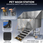 KANIS Professional Dog Washing Station - 304 Stainless Steel Pet Wash Sink & Grooming Bath Tub for Home with Ramp, Shower, Floor Grate, Storage Drawer, Faucet, Drain Kit for Large, Medium & Small Pets