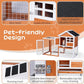 Outvita Rabbit Hutch, Small Wood Chicken Coop, 48" Guinea Pig Cage w/Pull-Out Tray, Waterproof Asphalt Roof, Chicken Run, Interactive Door for Small Animal Pen Outdoor