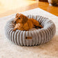 MEWOOFUN Donut Dog Beds for Small Dog, Calming Bed Round Cute Puppy Bed with Non-Slip Bottom, Fluffy Washable Pet Bed for Puppy and Kitten (Grey, S (25x25x7))