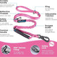 IOKHEIRA 6Ft /4Ft Dog Leash Rope for Large Dogs, Heavy Duty with Comfortable Padded Handle and Highly Reflective Threads,4-in-1 Multifunctional Dog Leashes with Car Seat Belt for Training (Pink)