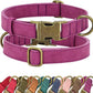 Didog Soft PU Leather Dog Collar, Stylish Quick Released Dog Collars for Small Dogs, Easy Clean Adjustable Pet Collar for Daily Walking, Purple, S Fit 10-16" Neck