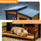 Large Indoor Outdoor Dog House,Wood Insulated Dog House,Weatherproof Outside Shelter with Elevated Floor,Easy to Assemble(39.3" L x 37.5" W x 30" H)