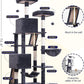 Cat Tree for Indoor Cats, 71'' (180cm) Multi-Level Cat Tower for Large Adult, Sturdy Cat Tree House with 2 Scratching Boards 7 Posts, 2 Plush Perches/Condos, Hammock, Smoky Gray GCT032G