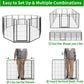 Dog Playpen Outdoor Extra Wide 12 Panels Heavy Duty Dog Fence 47" Height Anti-Rust with Doors Portable for RV Camping Yard, Total 32FT, 79 Sq.ft, Snowy Black