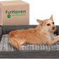 Furhaven Orthopedic Dog Bed for Medium/Small Dogs w/ Removable Bolsters & Washable Cover, For Dogs Up to 35 lbs - Luxe Faux Fur & Performance Linen Sofa - Charcoal, Medium