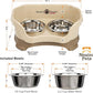 Neater Pet Brands Neater Feeder Deluxe Mess Proof Dog Bowls Elevated for Small Dogs Under 19 lbs, Made in USA, No Spill Raised Dog Food Bowl Stand Feeding Station, Food and Water Bowl Set, Cappuccino