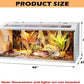 Prolee Bearded Dragon Tank, Reptile Enclosure, Snake Tank, Reptile Terrarium, Built-in Light Fixtures with Switch, (37 Gallon, 40" Long, Thick Wood Roof)