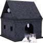 2-Tier Indoor Cat Apartment，Cozy Pet Cat Bed, Hideaway, and Sturdy Cat Castle for Multiple and Large Cats