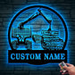 Personalized Logging Lumber Harvester Monogram Metal Sign Art LED Light, Custom Logging Lumber Metal Sign, Wall Art Hanging Home Decor Birthday Xmas Gift